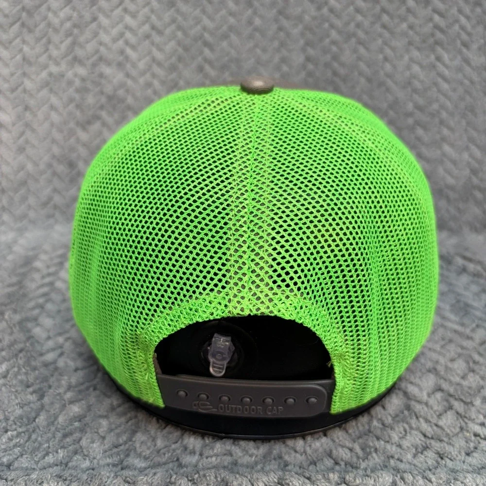 Outdoor Cap Greenworks Commercial Trucker Hat Grey Neon Green Snapback OC771